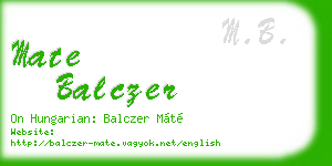 mate balczer business card