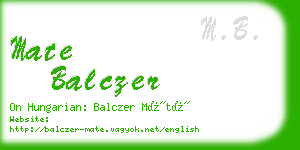 mate balczer business card